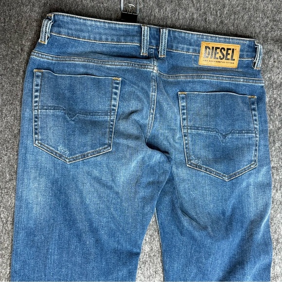 Diesel Safado-X Jeans 34 x 30 Straight Leg Button Fly Pants Medium Light Wash - Picture 7 of 14